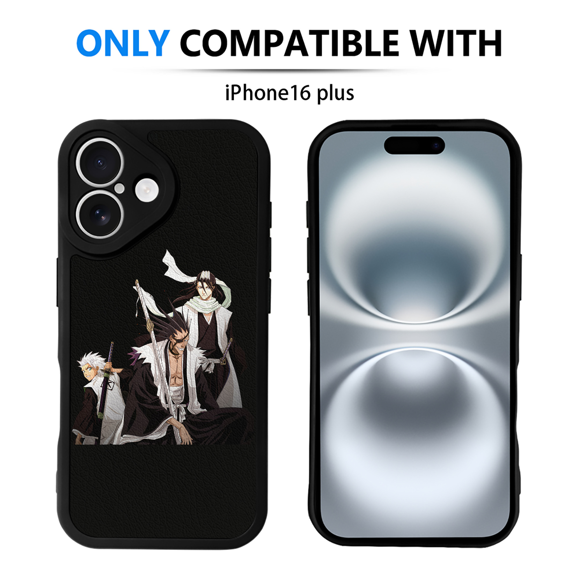（画像用） ブリーチ ざらき けんぱち BLEACH Zaraki Kenpachi 【iPhone 16シリーズ対応】シリコンスマホケース（レザー調） 材質：シリコン